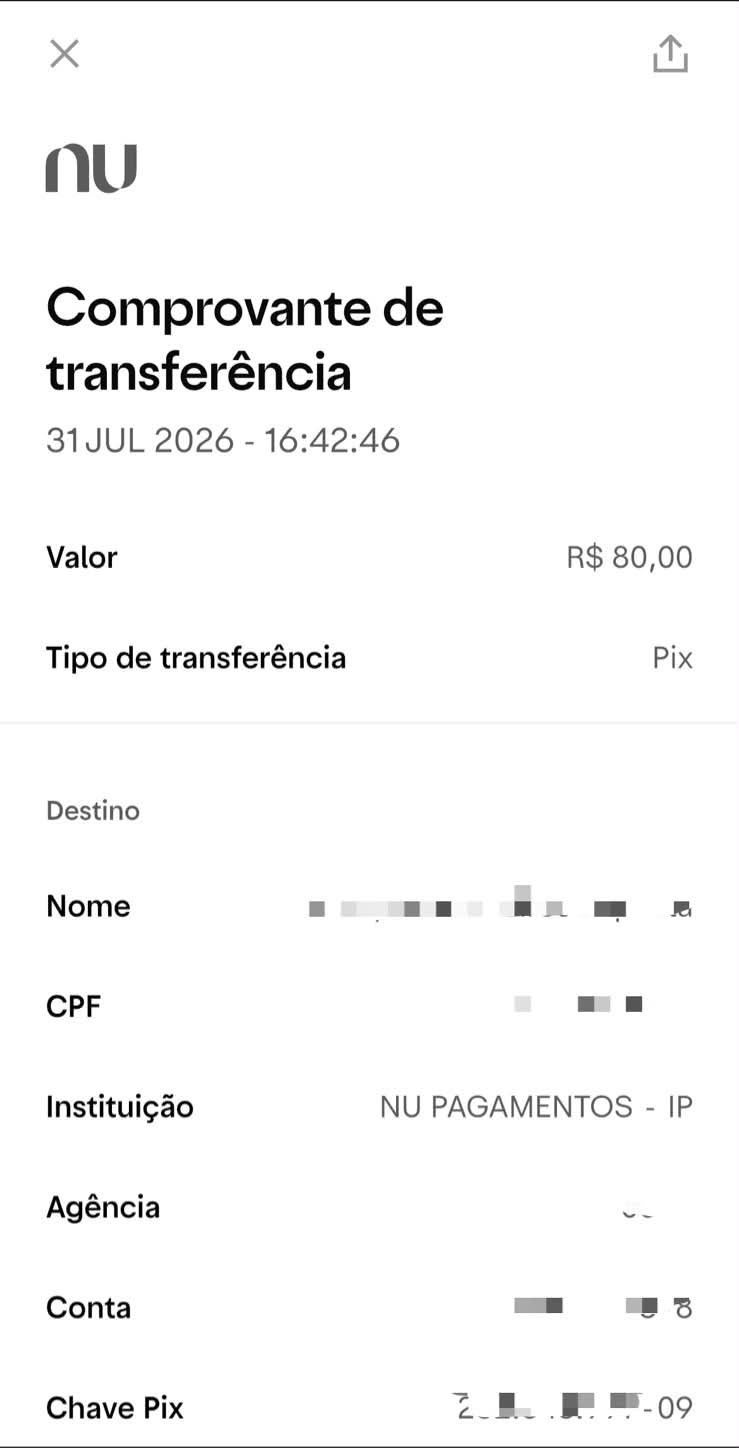 Pix enviado · R$ 60,00
