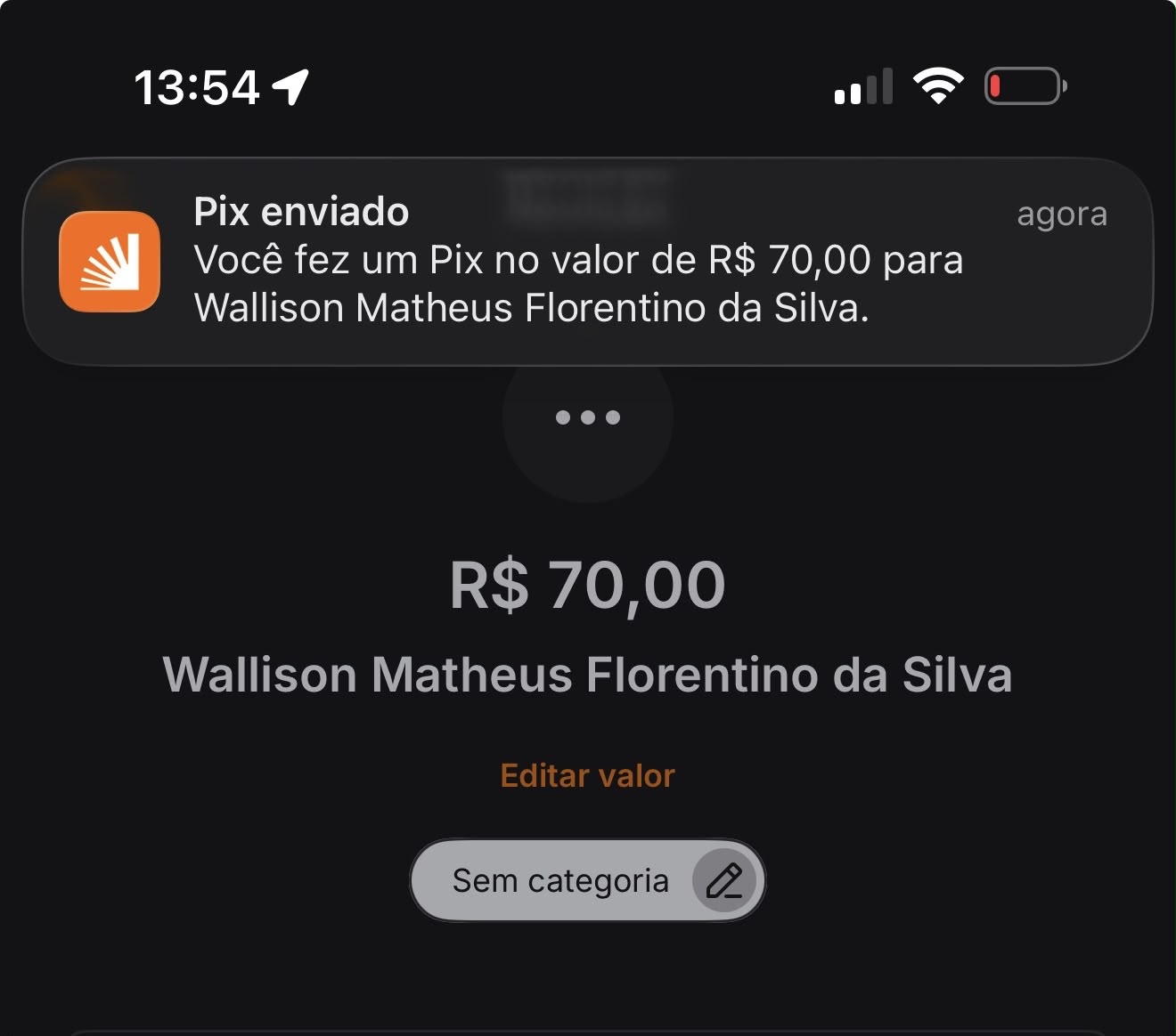 Pix recebido · R$ 35,00